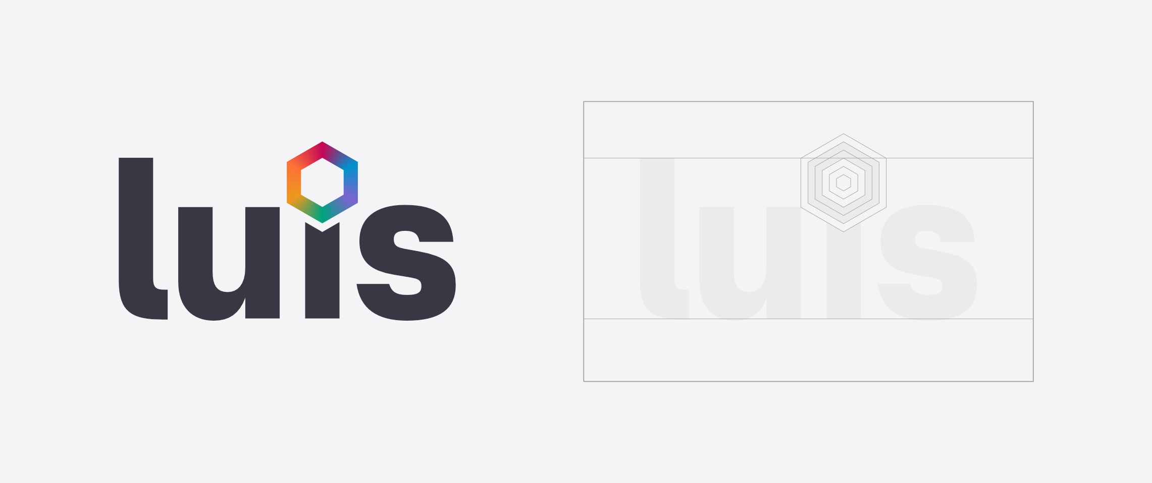 Grafische Konstruktion des Logos „luis“.