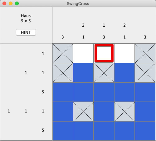 Screenshot of SwingCross, in which the step is demonstrated.