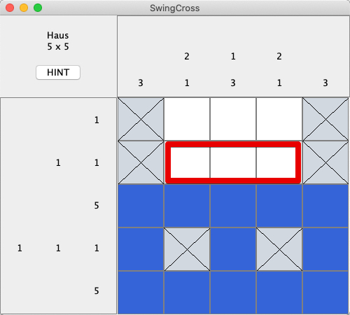 Screenshot of SwingCross, in which the step is demonstrated.